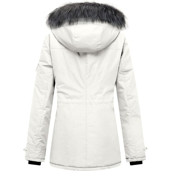 Women's Quilted Winter Coat Warm Puffer Jacket Thicken Parka with Removable Hood - Picture 2 of 6